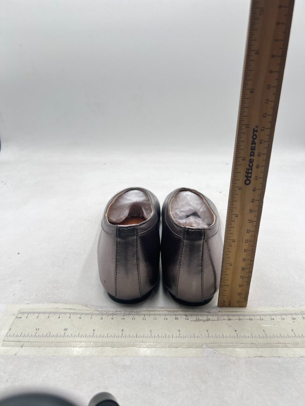 miss left Silver Round Toe V-Cut Ballet Flats Comfortable Slip on Ballroom Shoes - Picture 4 of 7